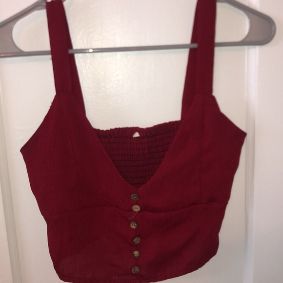 Low-cut maroon crop top - Picture 1 of 2
